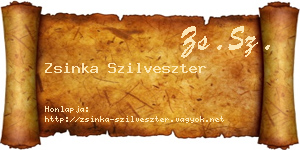 Zsinka Szilveszter névjegykártya